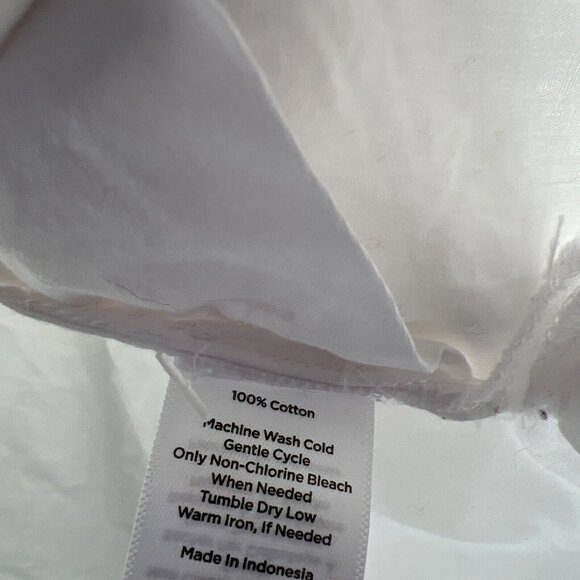 Talbots Women's Top Plus 2X Solid Bright White Button Accents Button Up Tunic - Picture 7 of 12